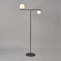 Darl 2 Light Semi Flush Ceiling Light and Floor Lamp - Black - thumbnail 3
