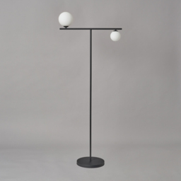 Darl 2 Light Semi Flush Ceiling Light and Floor Lamp - Black - thumbnail 4