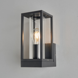 Aster Outdoor Box Wall Lantern - Black - thumbnail 2
