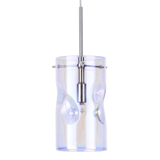 Visconte Monet 1 Light Petroleum Tinted Glass Ceiling Pendant - Chrome - image 1