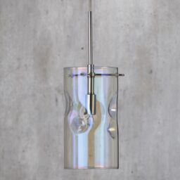 Visconte Monet 1 Light Petroleum Tinted Glass Ceiling Pendant - Chrome - thumbnail 3