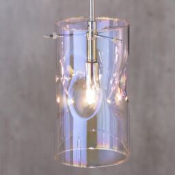 Visconte Monet 1 Light Petroleum Tinted Glass Ceiling Pendant - Chrome - thumbnail 4