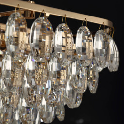 Visconte Maine 8 Light Rectangular Crystal Ceiling Pendant - Gold - thumbnail 4