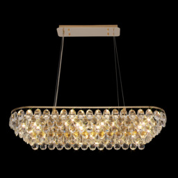 Visconte Maine 8 Light Rectangular Crystal Ceiling Pendant - Gold - thumbnail 2