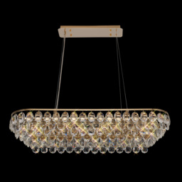 Visconte Maine 8 Light Rectangular Crystal Ceiling Pendant - Gold - thumbnail 3