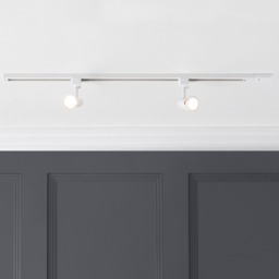 1 metre Track Light Kit with 2 Harlem Heads and LED Bulbs - White - thumbnail 2