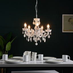 Marie Therese 5 Light Dual Mount Chandelier - White - thumbnail 6