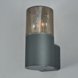 Tegan 1 Light Outdoor Round Up Wall Light - Grey - thumbnail 3