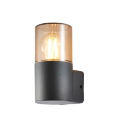 Tegan 1 Light Outdoor Round Up Wall Light - Grey - thumbnail 1