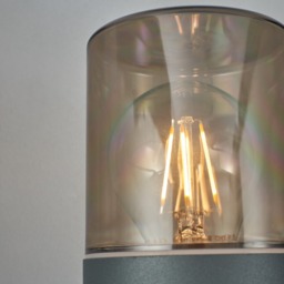 Tegan 1 Light Outdoor Round Up Wall Light - Grey - thumbnail 4