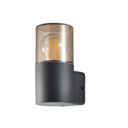 Tegan 1 Light Outdoor Round Up Wall Light - Grey - thumbnail 5