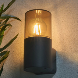Tegan 1 Light Outdoor Round Up Wall Light - Grey - thumbnail 7