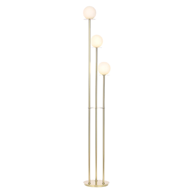 Saucer 3 Light Floor Lamp - Satin Brass - image 1