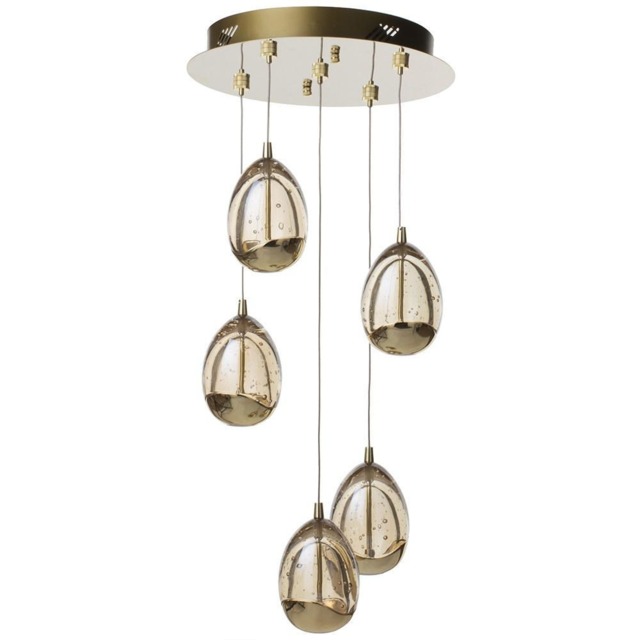 Visconte Bulla 5 Light LED Spiral Cluster Ceiling Pendant Light - Gold - image 1