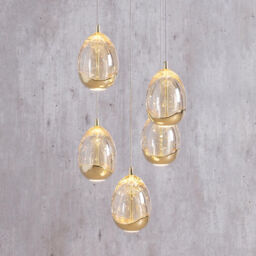 Visconte Bulla 5 Light LED Spiral Cluster Ceiling Pendant Light - Gold - thumbnail 4