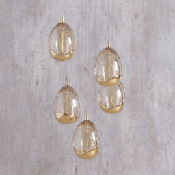 Visconte Bulla 5 Light LED Spiral Cluster Ceiling Pendant Light - Gold - thumbnail 5