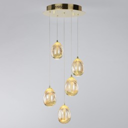Visconte Bulla 5 Light LED Spiral Cluster Ceiling Pendant Light - Gold - thumbnail 3