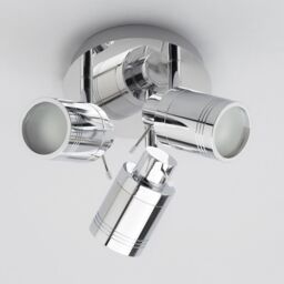 Hugo 3 Light Bathroom Ceiling Spotlight Plate - Chrome - thumbnail 3