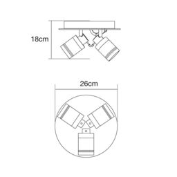 Hugo 3 Light Bathroom Ceiling Spotlight Plate - Chrome - thumbnail 6