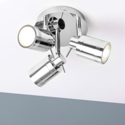 Hugo 3 Light Bathroom Ceiling Spotlight Plate - Chrome - thumbnail 5