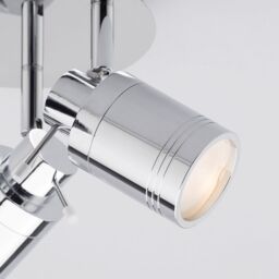 Hugo 3 Light Bathroom Ceiling Spotlight Plate - Chrome - thumbnail 4