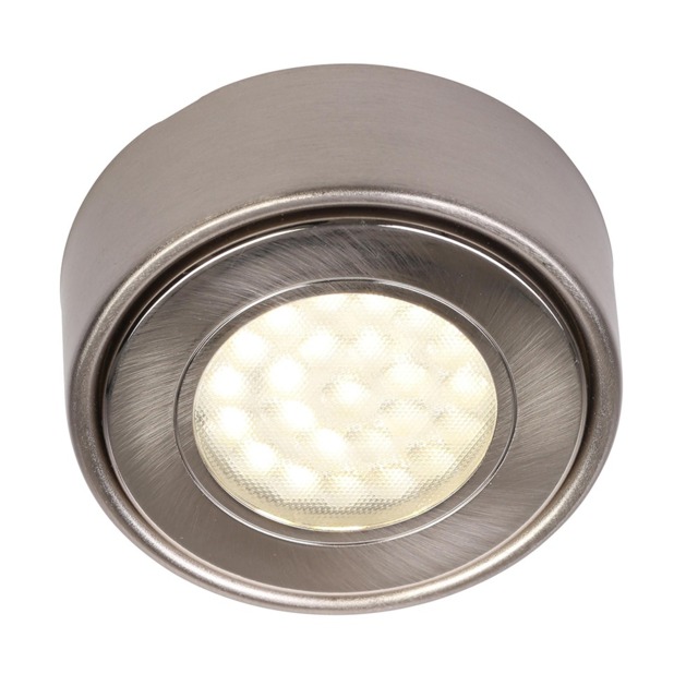 Circular LED Under Cabinet Light Warm White - Satin Nickel - image 1