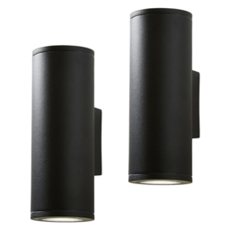 2 Pack of Argo Outdoor 2 Light Up and Down LED Wall Light - Black