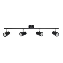 Trisha 4 Light Bathroom Ceiling Spotlight Bar - Black - thumbnail 5