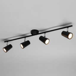 Trisha 4 Light Bathroom Ceiling Spotlight Bar - Black - thumbnail 2