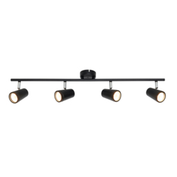 Trisha 4 Light Bathroom Ceiling Spotlight Bar - Black