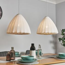 Pendant Ceiling Light Lunar Fabric 1 Light White - thumbnail 2