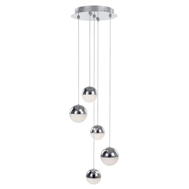 Visconte Corona 5 Light Cluster Ceiling Pendant - Chrome - image 1