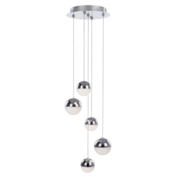 Visconte Corona 5 Light Cluster Ceiling Pendant - Chrome - thumbnail 1