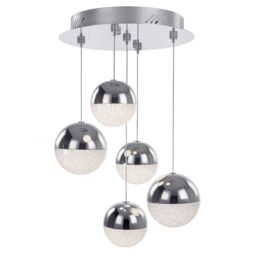 Visconte Corona 5 Light Cluster Ceiling Pendant - Chrome - thumbnail 2