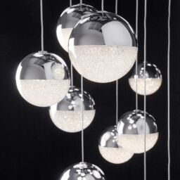 Visconte Corona 14 Light Spiral Cluster Ceiling Pendant - Chrome - thumbnail 2