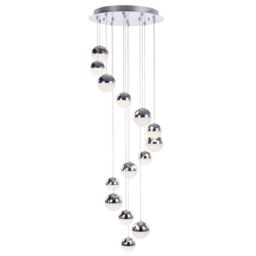 Visconte Corona 14 Light Spiral Cluster Ceiling Pendant - Chrome - thumbnail 1