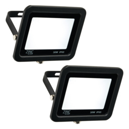 2 Pack of Mears Outdoor LED 30 Watt Slimline Wired Flood Lights - Black - thumbnail 1