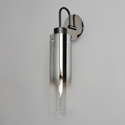 Visconte Fumo Slim 1 Light Wall Light with Smoke Glass Shade - Chrome - thumbnail 3