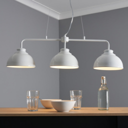 Brooklyn 3 Light Industrial Ceiling Pendant Bar - White - thumbnail 6