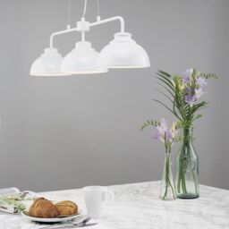 Brooklyn 3 Light Industrial Ceiling Pendant Bar - White - thumbnail 7