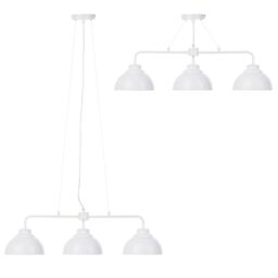 Brooklyn 3 Light Industrial Ceiling Pendant Bar - White - thumbnail 5