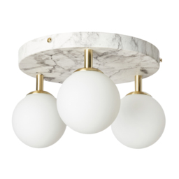Alanis 3 Light Bathroom Flush Ceiling Light - Marble - thumbnail 6