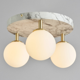 Alanis 3 Light Bathroom Flush Ceiling Light - Marble - thumbnail 2