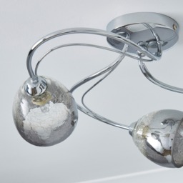 Brent 3 Light Semi Flush Swirl Ceiling Light - Silver - thumbnail 4