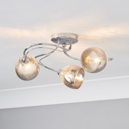 Brent 3 Light Semi Flush Swirl Ceiling Light - Silver - thumbnail 2