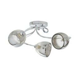 Brent 3 Light Semi Flush Swirl Ceiling Light - Silver - thumbnail 5