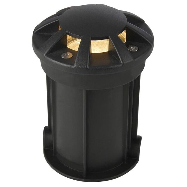 1 Light 8 Way Outdoor Driveway or Deck Recessed Uplighter - Black - image 1