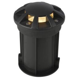 1 Light 8 Way Outdoor Driveway or Deck Recessed Uplighter - Black