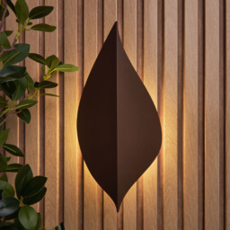 Arow LED Leaf Style Outdoor Wall Light - Rust - thumbnail 7