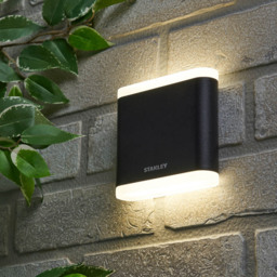 Stanley Moselle Outdoor Small LED Flush Up & Down Wall Light - Black - thumbnail 5